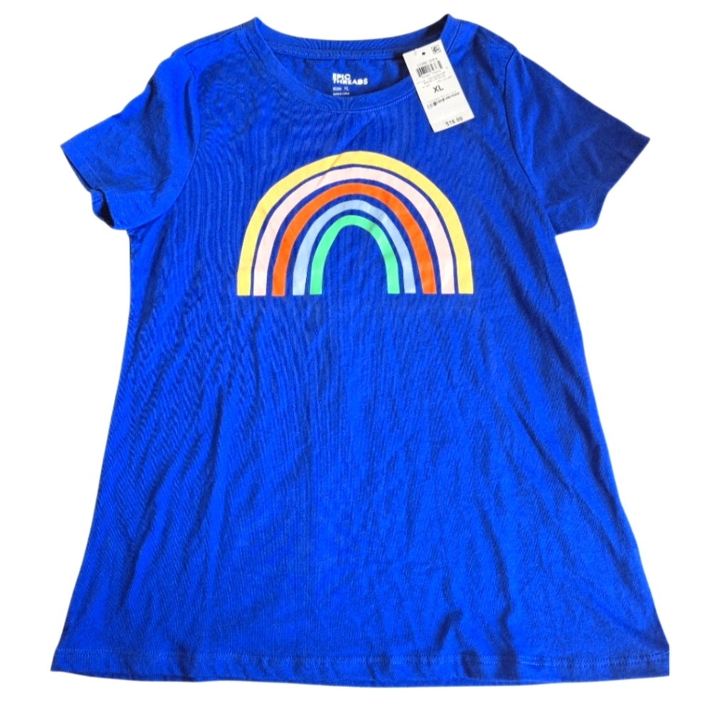 Kids Blue Rainbow Graphic Tee